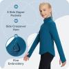 imagebaleaf Girls Fleece Long Sleeve Shirts Fall Jacket Half Zip Sweatshirts Horse Riding Camping Thermal Coat KidsBblue