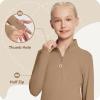 imagebaleaf Girls Fleece Long Sleeve Shirts Fall Jacket Half Zip Sweatshirts Horse Riding Camping Thermal Coat KidsBbrown