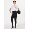 imagebaleaf Girls Horse Riding Pants Kids Equestrian Breeches Belt Loops KneePatch Youth Schooling Tights Zipper PocketBlack
