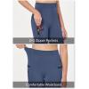 imagebaleaf Girls Horse Riding Pants Kids Equestrian Breeches Belt Loops KneePatch Youth Schooling Tights Zipper PocketNavy Blue