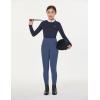 imagebaleaf Girls Horse Riding Pants Kids Equestrian Breeches Belt Loops KneePatch Youth Schooling Tights Zipper PocketNavy Blue