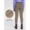 imagebaleaf Girls Riding Pants Fleece Winter Breeches Full Seat Silicone Kids Horseback Equestrian Zipper Pocket TightBrown