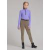 imagebaleaf Girls Riding Pants Fleece Winter Breeches Full Seat Silicone Kids Horseback Equestrian Zipper Pocket TightBrown