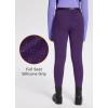 imagebaleaf Girls Riding Pants Fleece Winter Breeches Full Seat Silicone Kids Horseback Equestrian Zipper Pocket TightPurple