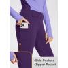 imagebaleaf Girls Riding Pants Fleece Winter Breeches Full Seat Silicone Kids Horseback Equestrian Zipper Pocket TightPurple