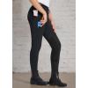 imagebaleaf Girls Riding Pants Kids Equestrian Breeches KneePatch Zip Pocket Horseback TightsBlack