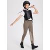 imagebaleaf Girls Riding Pants Kids Equestrian Breeches KneePatch Zip Pocket Horseback TightsBrown