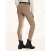 imagebaleaf Girls Riding Pants Kids Equestrian Breeches KneePatch Zip Pocket Horseback TightsFleece Linedbrown
