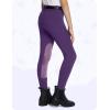 imagebaleaf Girls Riding Pants Kids Equestrian Breeches KneePatch Zip Pocket Horseback TightsFleece Lineddeep Purple