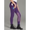 imagebaleaf Girls Riding Pants Kids Equestrian Breeches KneePatch Zip Pocket Horseback TightsPurple