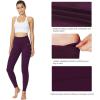 imagebaleaf Leggings for Women with Pockets Tummy Control Compression Workout Athletic Running High Waisted Yoga PantsDark Magenta