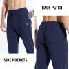 imagebaleaf Mens 27quot Cotton Sweatpants Sports Running Hiking Joggers Pants Lightweight Lounge Pocketed Pajamas 78 LengthBblackblue