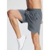 imagebaleaf Mens 5 Running Shorts Quick Dry Lightweight Unlined 2 Zipper Pockets Workout GymGray