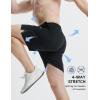 imagebaleaf Mens 7quot Athletic Shorts Quick Dry Running Workout Gym Linerless Shorts with Zipper Pockets Lightweight SportsBlack