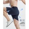imagebaleaf Mens 7quot Athletic Shorts Quick Dry Running Workout Gym Linerless Shorts with Zipper Pockets Lightweight SportsNavy