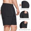 imagebaleaf Mens 7quot Casual Shorts for Summer Elastic Waist Quick Dry Lightweight Short with Cargo Hiking FishingBlack