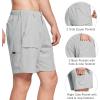 imagebaleaf Mens 7quot Casual Shorts for Summer Elastic Waist Quick Dry Lightweight Short with Cargo Hiking FishingGlacier Gray