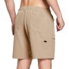 imagebaleaf Mens 7quot Casual Shorts for Summer Elastic Waist Quick Dry Lightweight Short with Cargo Hiking FishingKhaki