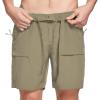 imagebaleaf Mens 7quot Casual Shorts for Summer Elastic Waist Quick Dry Lightweight Short with Cargo Hiking FishingSage