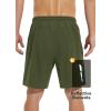imagebaleaf Mens 7quot Running Shorts Quick Dry Workout Athletic Gym Shorts with Zipper Pockets01army Green