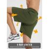 imagebaleaf Mens 7quot Running Shorts Quick Dry Workout Athletic Gym Shorts with Zipper Pockets01army Green