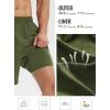 imagebaleaf Mens 7quot Running Shorts Quick Dry Workout Athletic Gym Shorts with Zipper Pockets01army Green