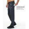 imagebaleaf Mens Fleece Lined Water Resistant Pants Winter Thermal Sweatpants with Zipper Pockets Warm Open BottomCharcoal