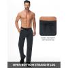imagebaleaf Mens Fleece Lined Water Resistant Pants Winter Thermal Sweatpants with Zipper Pockets Warm Open BottomCharcoal
