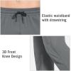 imagebaleaf Mens Fleece Lined Water Resistant Pants Winter Thermal Sweatpants with Zipper Pockets Warm Open BottomDark Grey