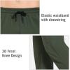 imagebaleaf Mens Fleece Lined Water Resistant Pants Winter Thermal Sweatpants with Zipper Pockets Warm Open BottomGreen
