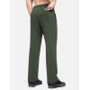 imagebaleaf Mens Fleece Lined Water Resistant Pants Winter Thermal Sweatpants with Zipper Pockets Warm Open BottomGreen