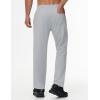 imagebaleaf Mens Fleece Lined Water Resistant Pants Winter Thermal Sweatpants with Zipper Pockets Warm Open BottomLight Grey