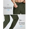 imagebaleaf Mens Hiking Pants Lightweight Quick Dry Water Resistant Elastic Waist Cargo Pants with Zip Pockets for OutdoorDark Army Green