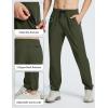imagebaleaf Mens Hiking Pants Lightweight Quick Dry Water Resistant Elastic Waist Cargo Pants with Zip Pockets for OutdoorDark Army Green