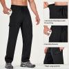 imagebaleaf Mens Hiking Pants Water Resistant Cargo Quick Dry Travel Elastic Waist with Zip Pockets UPF 50 for Work RunningBlack