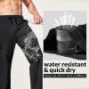 imagebaleaf Mens Hiking Pants Water Resistant Cargo Quick Dry Travel Elastic Waist with Zip Pockets UPF 50 for Work RunningBlack