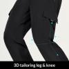 imagebaleaf Mens Hiking Pants Water Resistant Cargo Quick Dry Travel Elastic Waist with Zip Pockets UPF 50 for Work RunningBlack