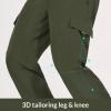 imagebaleaf Mens Hiking Pants Water Resistant Cargo Quick Dry Travel Elastic Waist with Zip Pockets UPF 50 for Work RunningDark Army Green