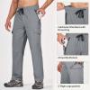 imagebaleaf Mens Hiking Pants Water Resistant Cargo Quick Dry Travel Elastic Waist with Zip Pockets UPF 50 for Work RunningFrost Gray