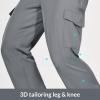 imagebaleaf Mens Hiking Pants Water Resistant Cargo Quick Dry Travel Elastic Waist with Zip Pockets UPF 50 for Work RunningFrost Gray