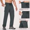 imagebaleaf Mens Hiking Pants Water Resistant Cargo Quick Dry Travel Elastic Waist with Zip Pockets UPF 50 for Work RunningGray