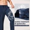 imagebaleaf Mens Hiking Pants Water Resistant Cargo Quick Dry Travel Elastic Waist with Zip Pockets UPF 50 for Work RunningNavy Blue
