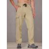 imagebaleaf Mens Hiking Pants Water Resistant Cargo Quick Dry Travel Elastic Waist with Zip Pockets UPF 50 for Work RunningTannin