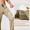imagebaleaf Mens Hiking Pants Water Resistant Cargo Quick Dry Travel Elastic Waist with Zip Pockets UPF 50 for Work RunningTannin