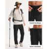 imagebaleaf Mens Hiking Pants Water Resistant Convertible Cargo Capri Roll Up Capri UPF50 Zipper Pockets Clothing TravelBlack