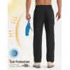 imagebaleaf Mens Hiking Pants Water Resistant Convertible Cargo Capri Roll Up Capri UPF50 Zipper Pockets Clothing TravelBlack