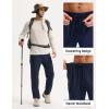 imagebaleaf Mens Hiking Pants Water Resistant Convertible Cargo Capri Roll Up Capri UPF50 Zipper Pockets Clothing TravelNavy Blue