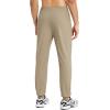 imagebaleaf Mens Joggers Pants Athletic Workout Track Running Gym Lightweight Quick Dry Tapered Jogger Zipper PocketsKhaki