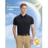 imagebaleaf Mens Long Sleeve Golf Shirt Collared Shirts Polo UPF 50 Lightweight Quick Dry Work Casual OutdoorBlack