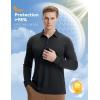 imagebaleaf Mens Long Sleeve Golf Shirt Collared Shirts Polo UPF 50 Lightweight Quick Dry Work Casual OutdoorBlacklong